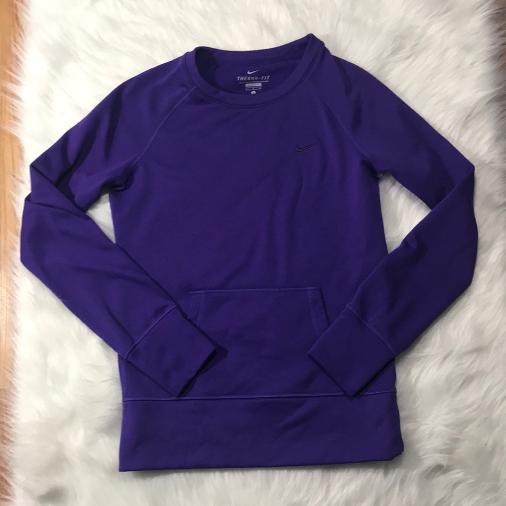 NIKE NWOT therma-fit crew neck sweater purple sz S